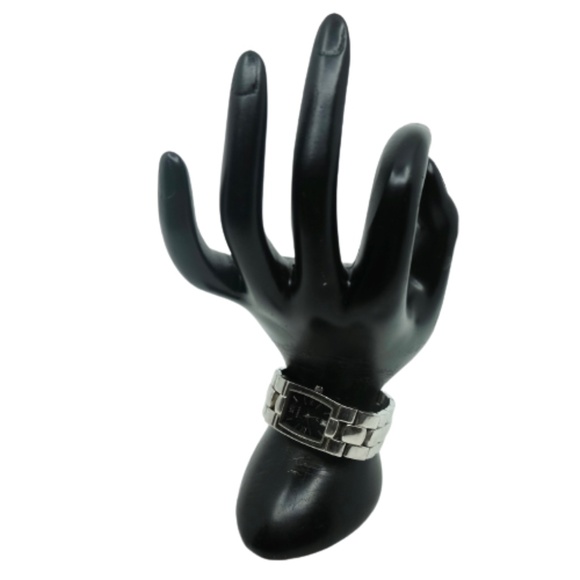 FOSSIL~9517~LADIES' BLACK SQUARE DIAL STAINLESS STEEL WATCH - Picture 2 of 4